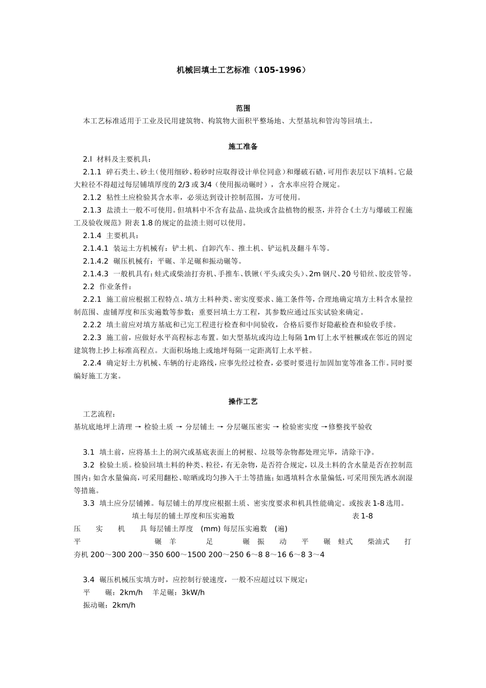 机械回填土工艺标准（105-1996）.doc_第1页