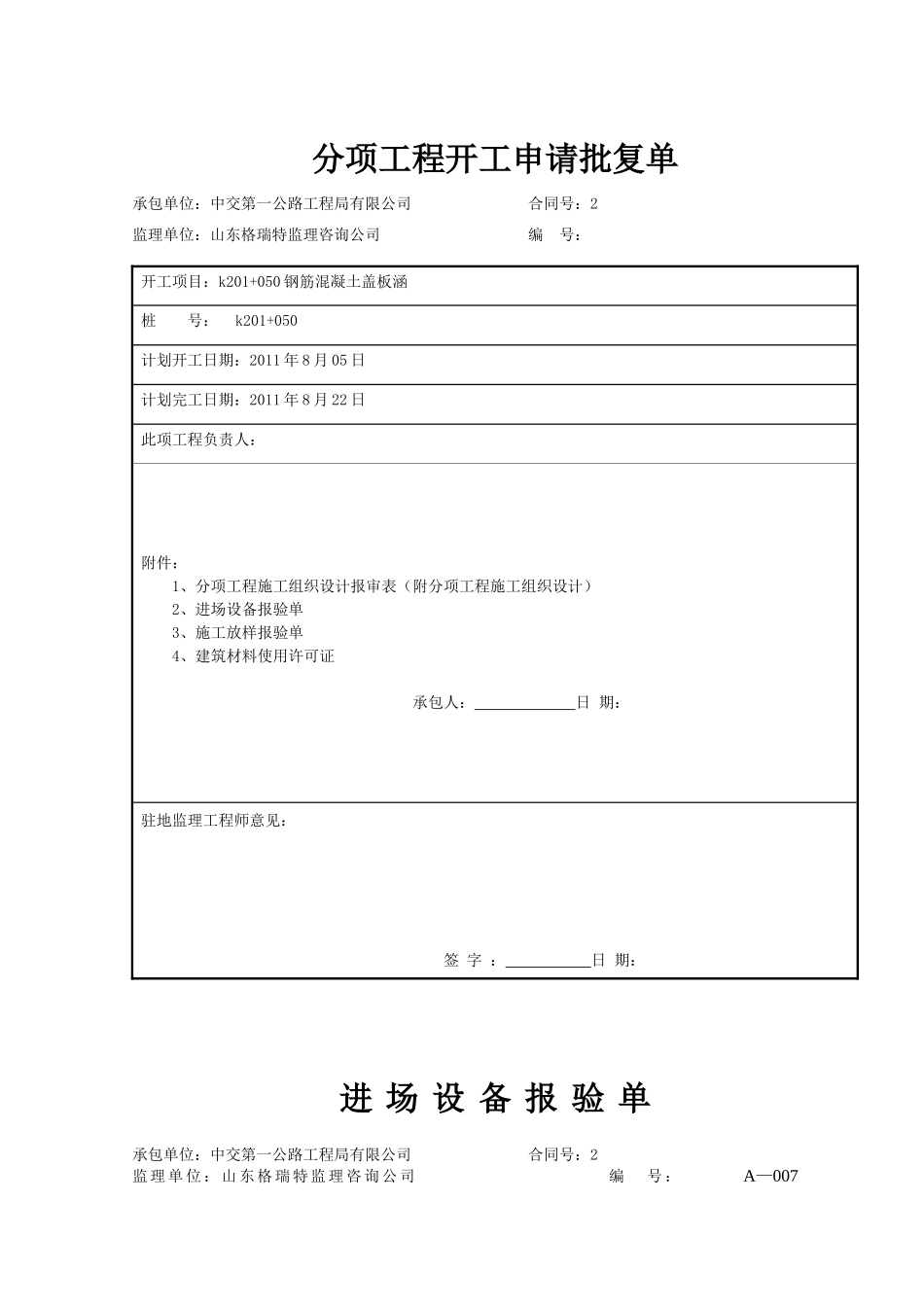 k201+050钢筋混凝土盖板涵工程施工组织设计.doc_第1页