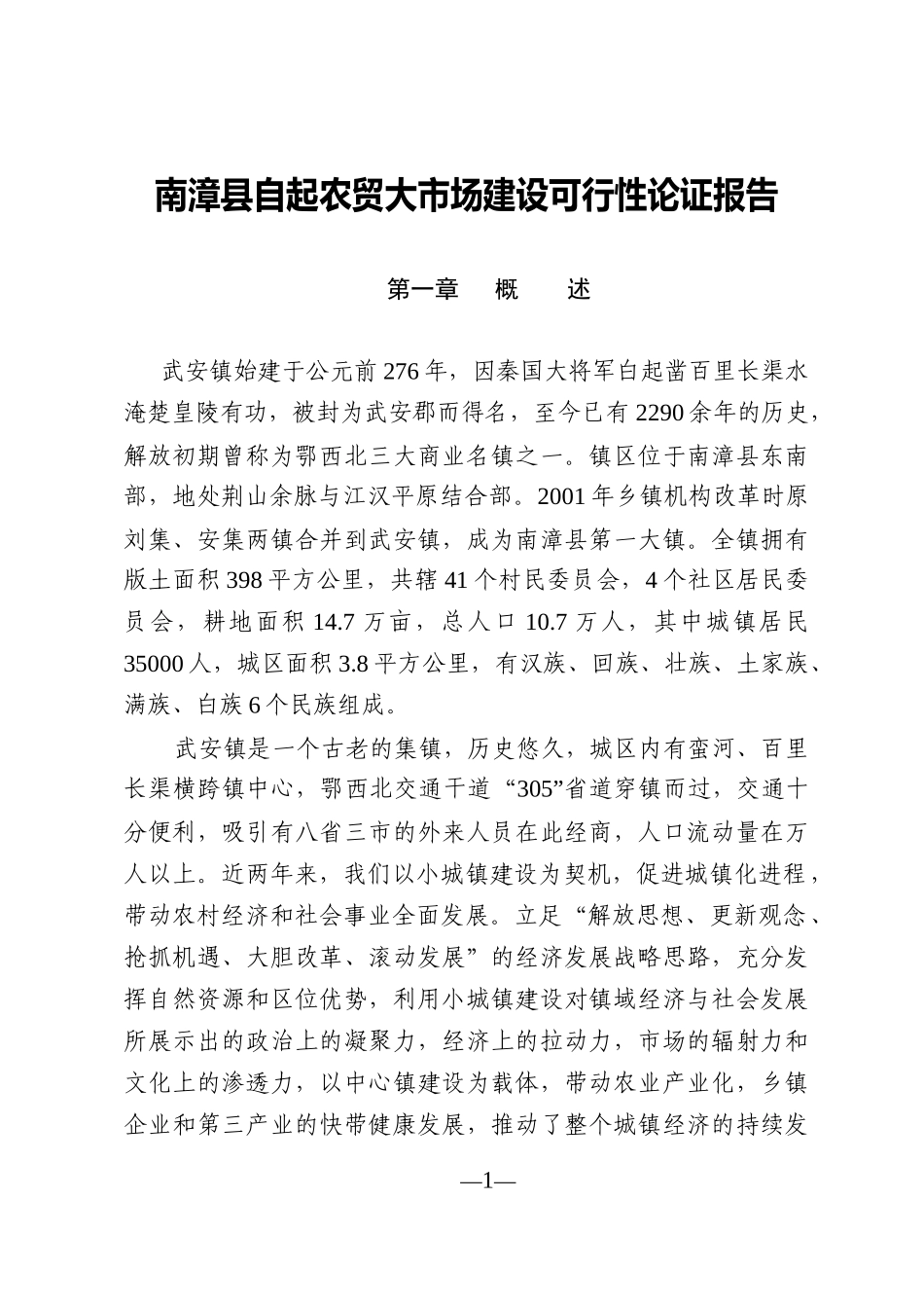 武安镇农贸市场建设可行性论证报告.doc_第1页