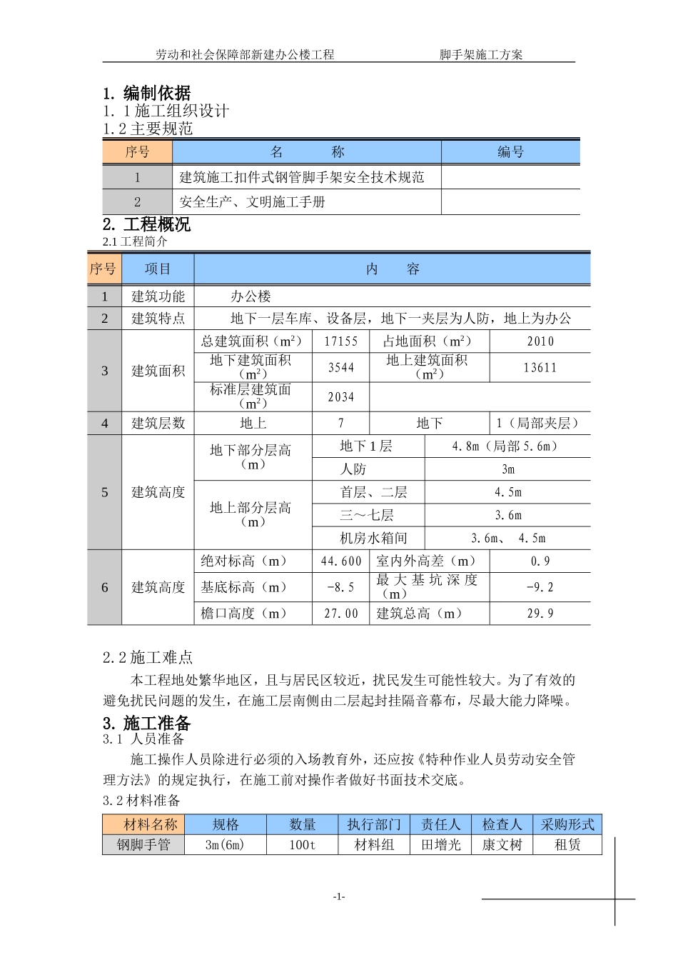 办公楼工程脚手架施工组织设计方案.doc_第1页