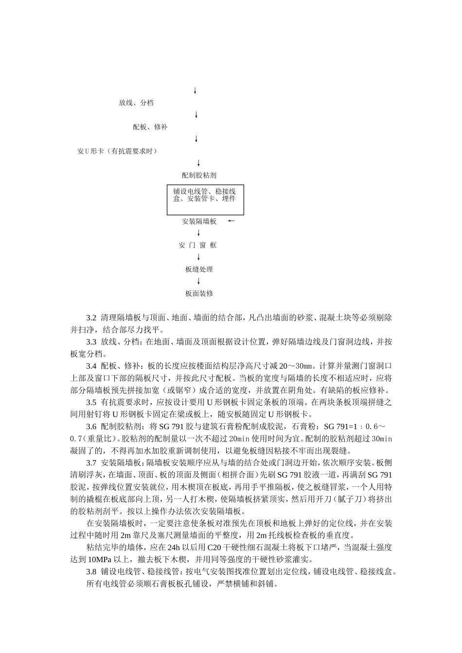 增强石膏空心条板隔墙施工工艺标准.doc_第2页