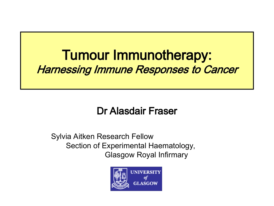 JHTumour Immunotherapy.ppt_第1页