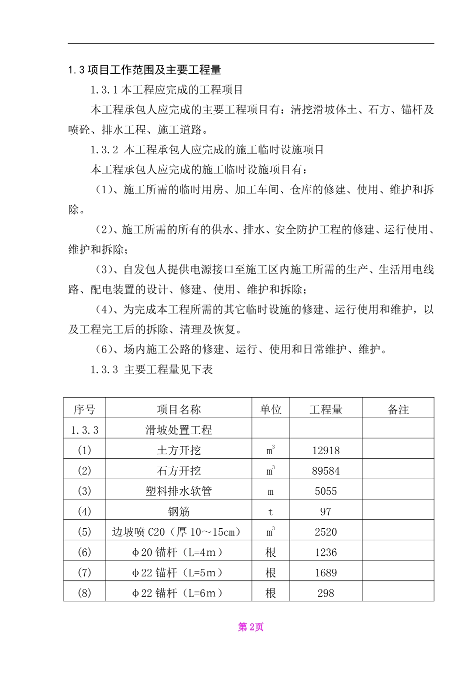 某水库左坝肩上坝公路边坡滑坡治理施工组织.pdf_第2页