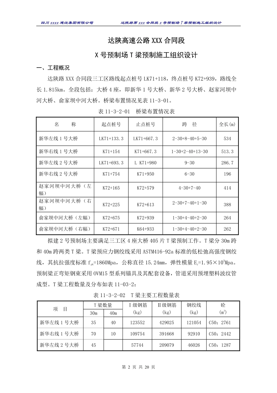 达陕高速公路t梁预制施工组织设计.pdf_第2页