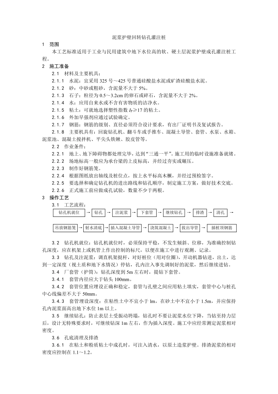 004泥浆护壁回转钻孔灌注桩施工工艺.pdf_第1页