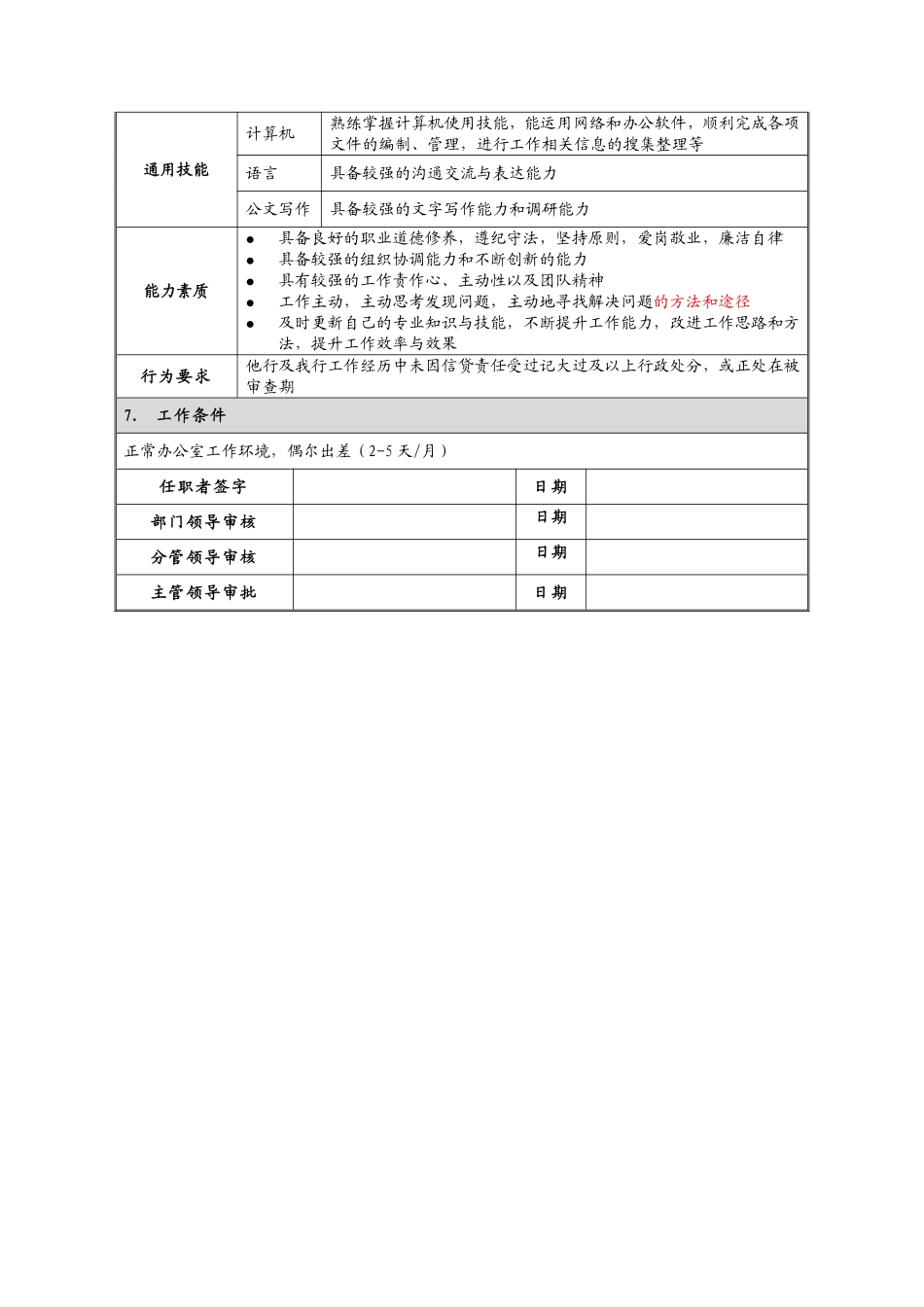 岗位说明书--风险管理部--操作风险管理岗.pdf_第3页