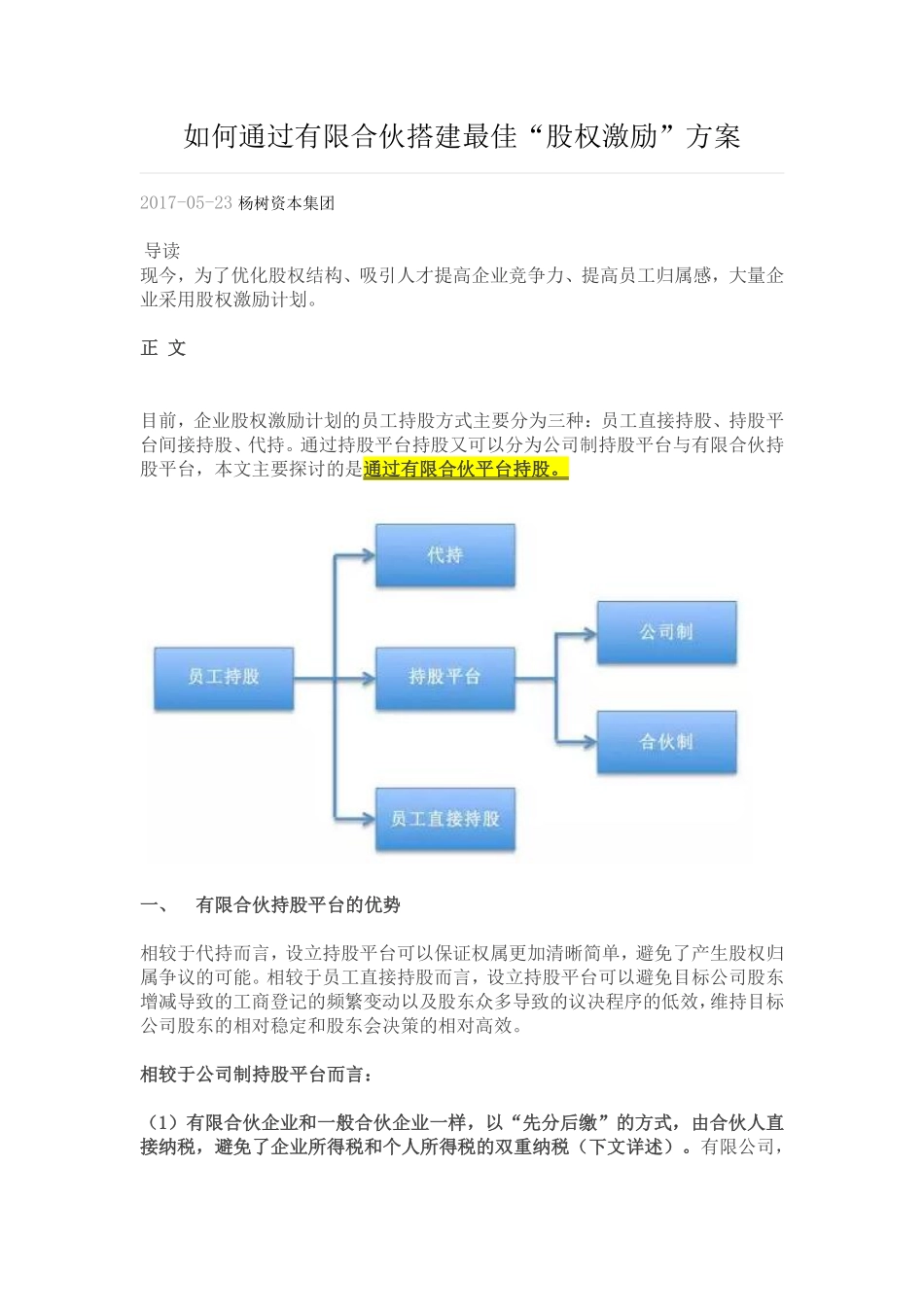 如何通过有限合伙搭建最佳“股权激励”方案.pdf_第1页