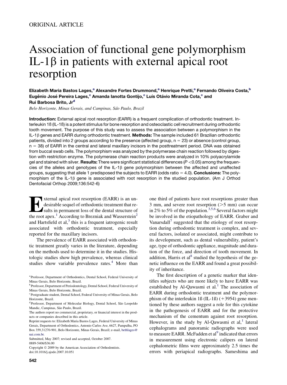 Bastos-Lages_2009_American-Journal-of-Orthodontics-and-Dentofacial-Orthopedics.pdf_第1页