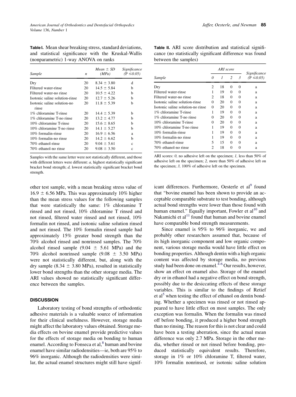 Jaffer_Storage-media-effect-on-bond-strength-of-orthodontic-brackets_2009.pdf_第3页