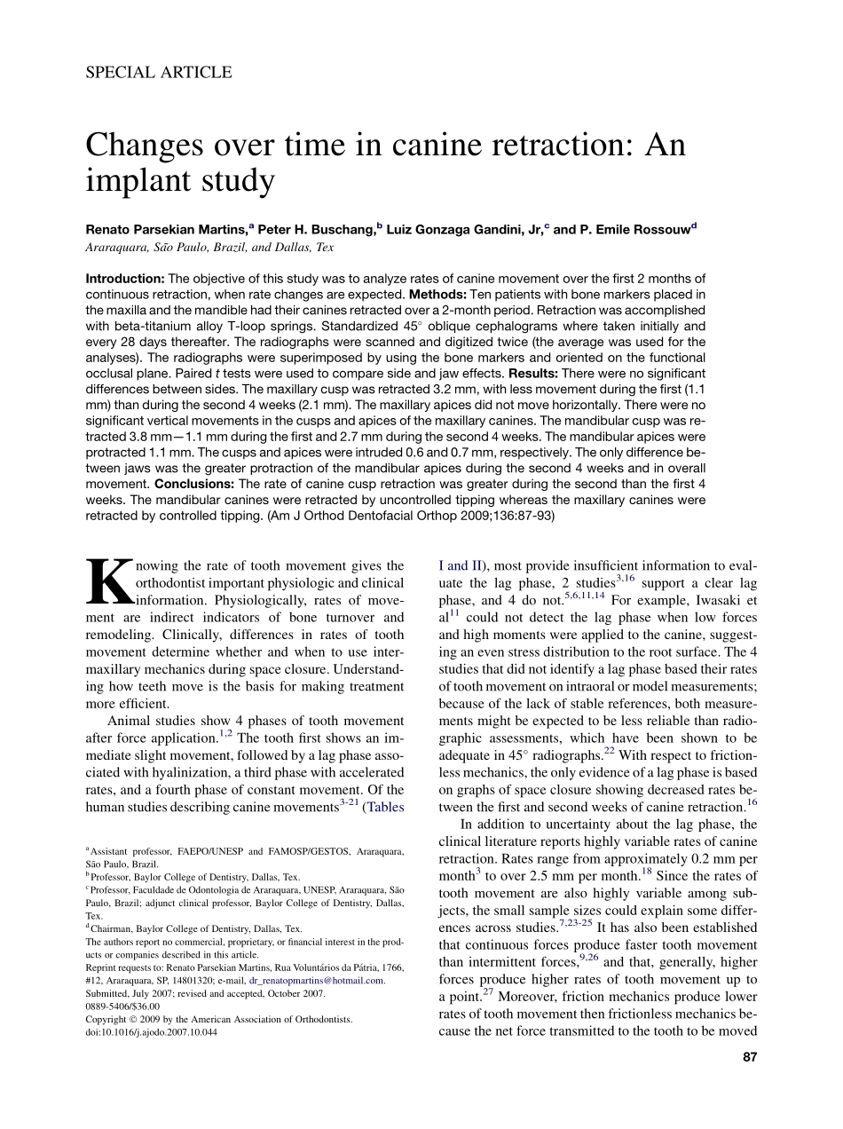 Martins_Changes-over-time-in-canine-retraction-An-implant-study_2009.pdf_第1页