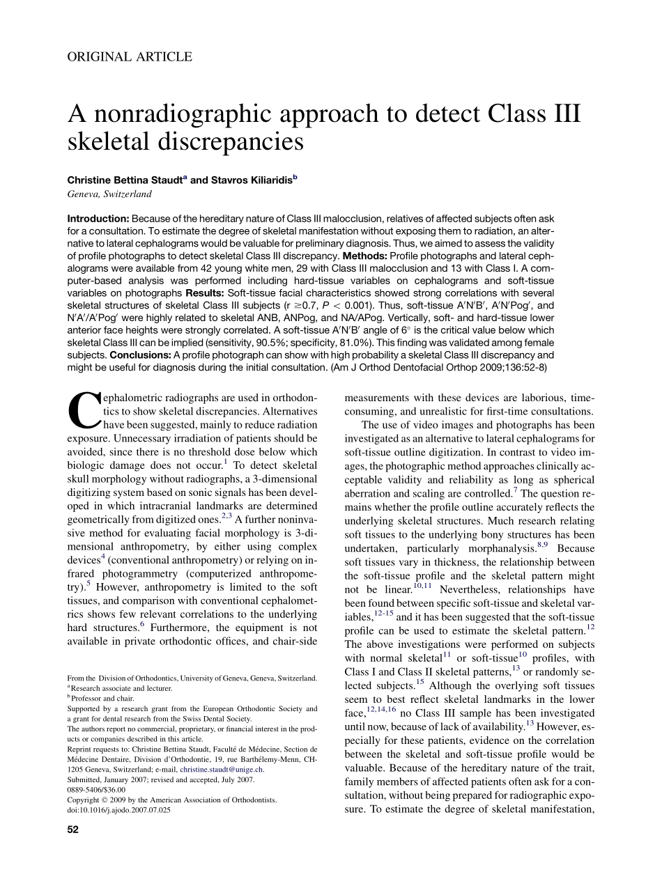 Staudt_A-nonradiographic-approach-to-detect-Class-III-skeletal-discrepancies_2009.pdf_第1页