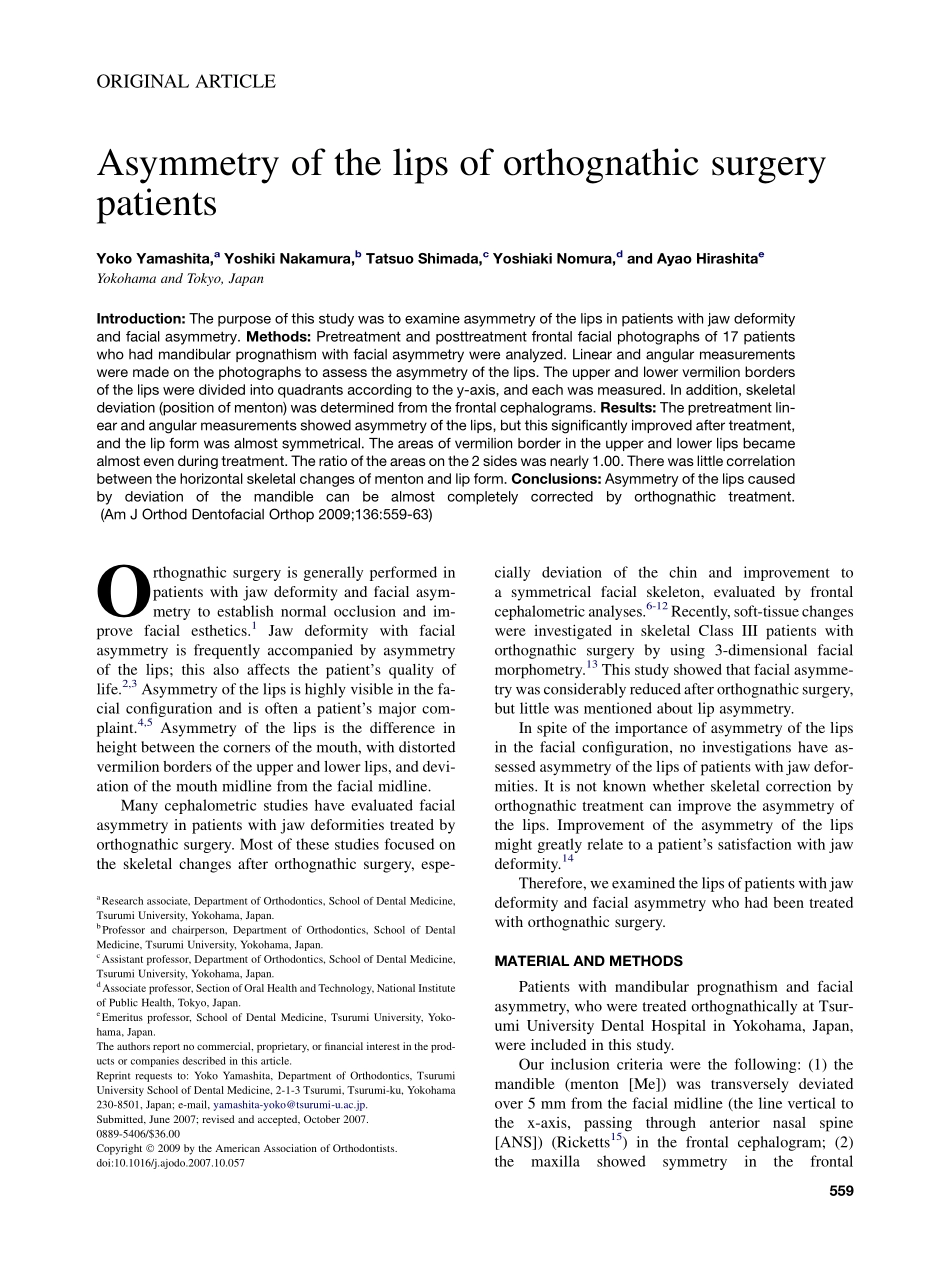 Yamashita_2009_American-Journal-of-Orthodontics-and-Dentofacial-Orthopedics.pdf_第1页