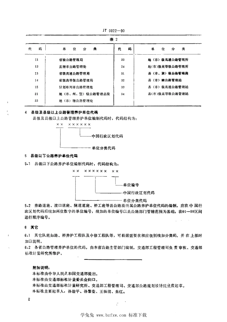 JT∕T 0022-1990 公路管理养护单位代码编制规则--------  1.pdf_第3页