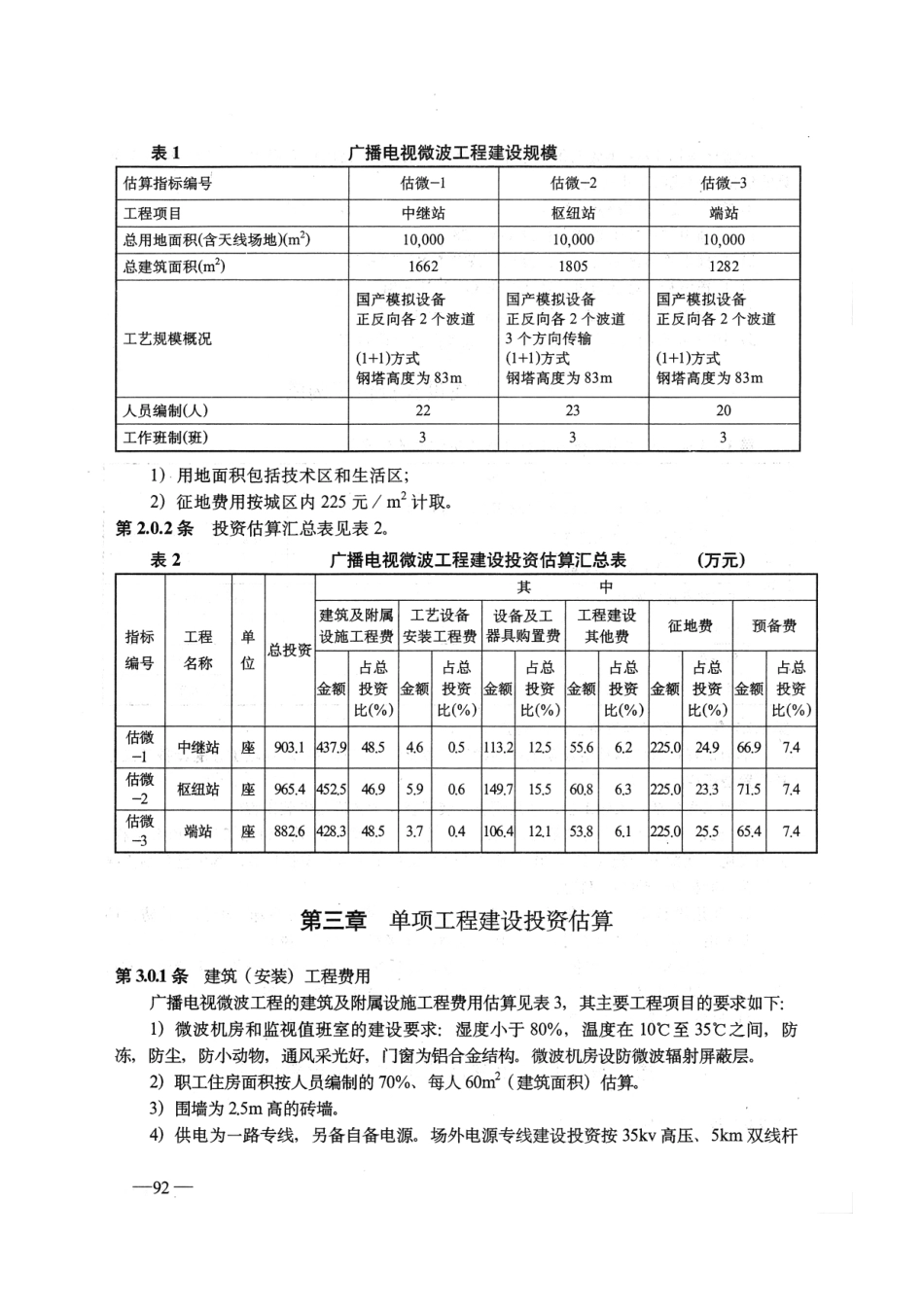 广播电视微波工程建设投资估算指标GY5209-1995---------  .pdf_第3页