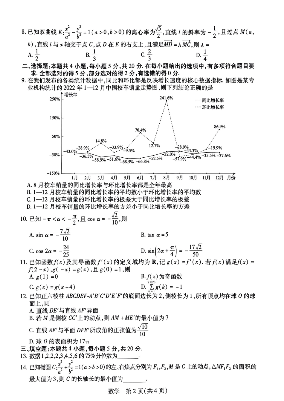 江西省稳派上进教育2024届高三上学期8月入学摸底考试数学试题.pdf_第2页