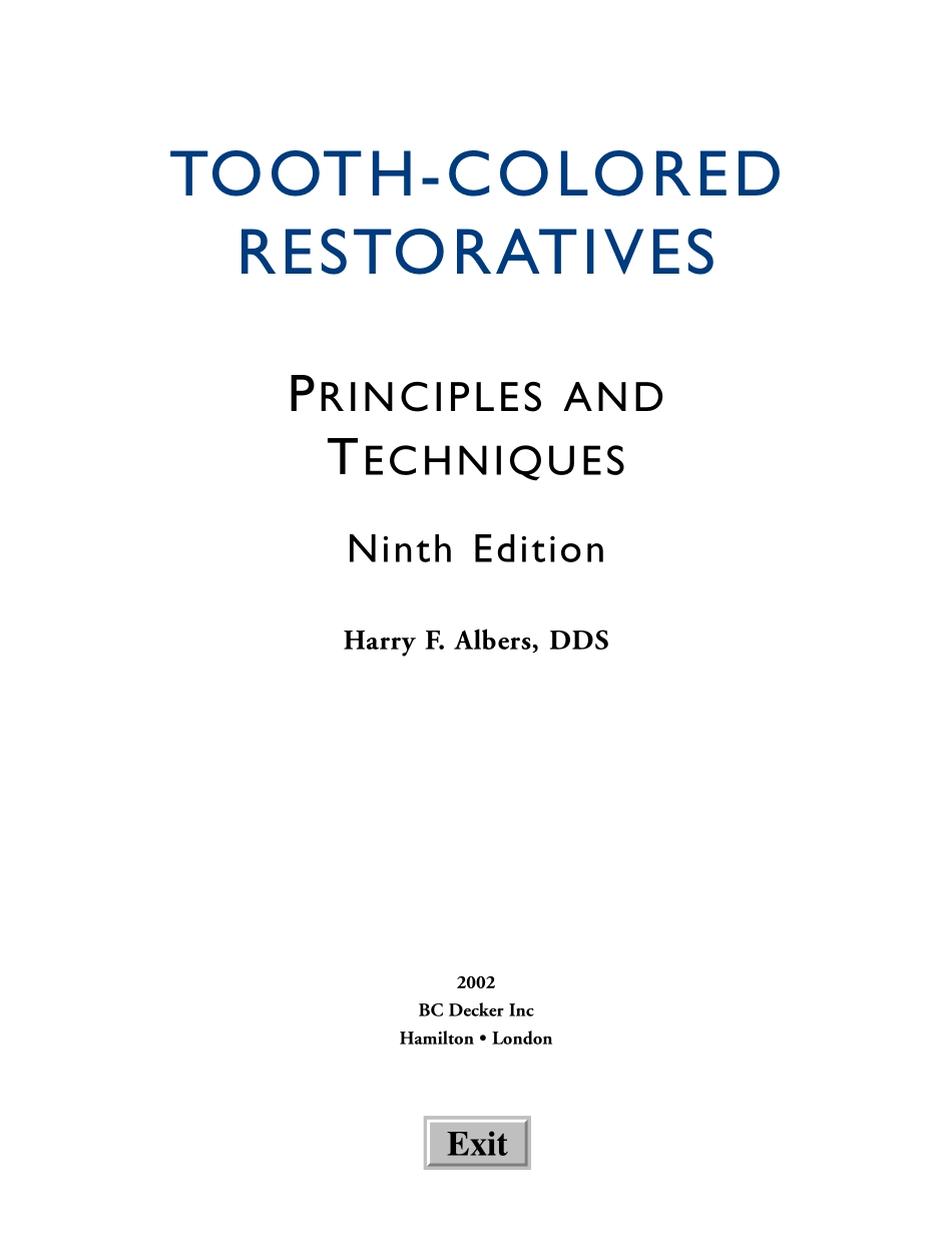 Tooth-colored_Restoratives__Principles_and_Techniques.pdf_第1页