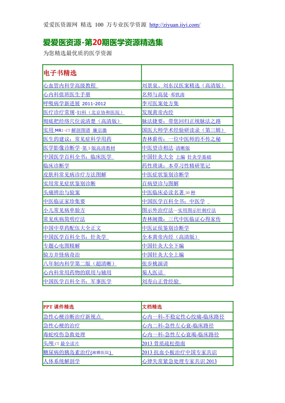 爱爱医资源-第20期医学资源精选集.pdf_第1页