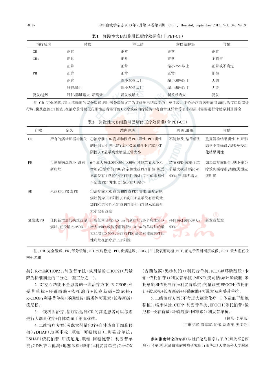 中国弥漫大B细胞淋巴瘤诊断与治疗指南（2013 年版）.pdf_第3页