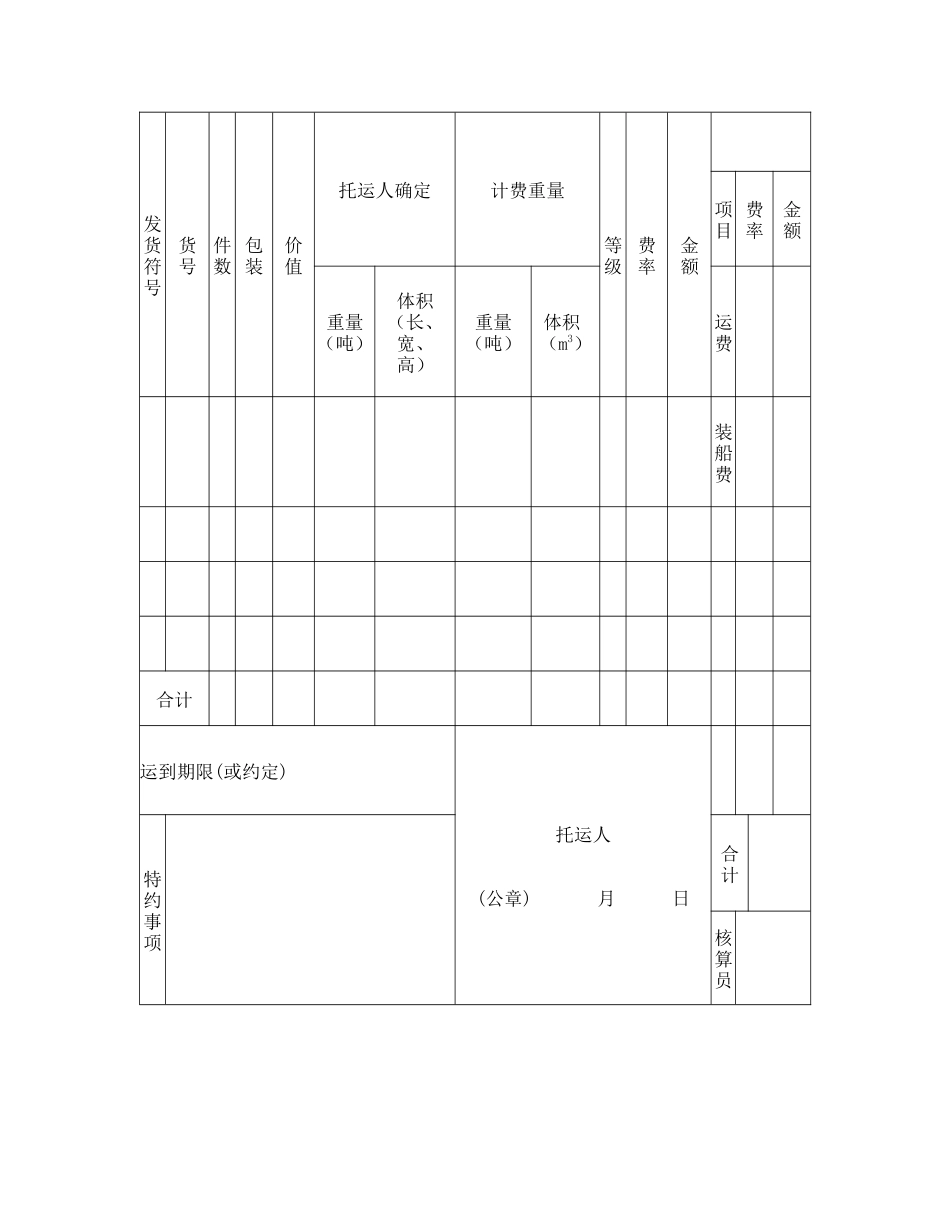 货物运单（水路）--舞墨堂旗舰店.doc_第2页