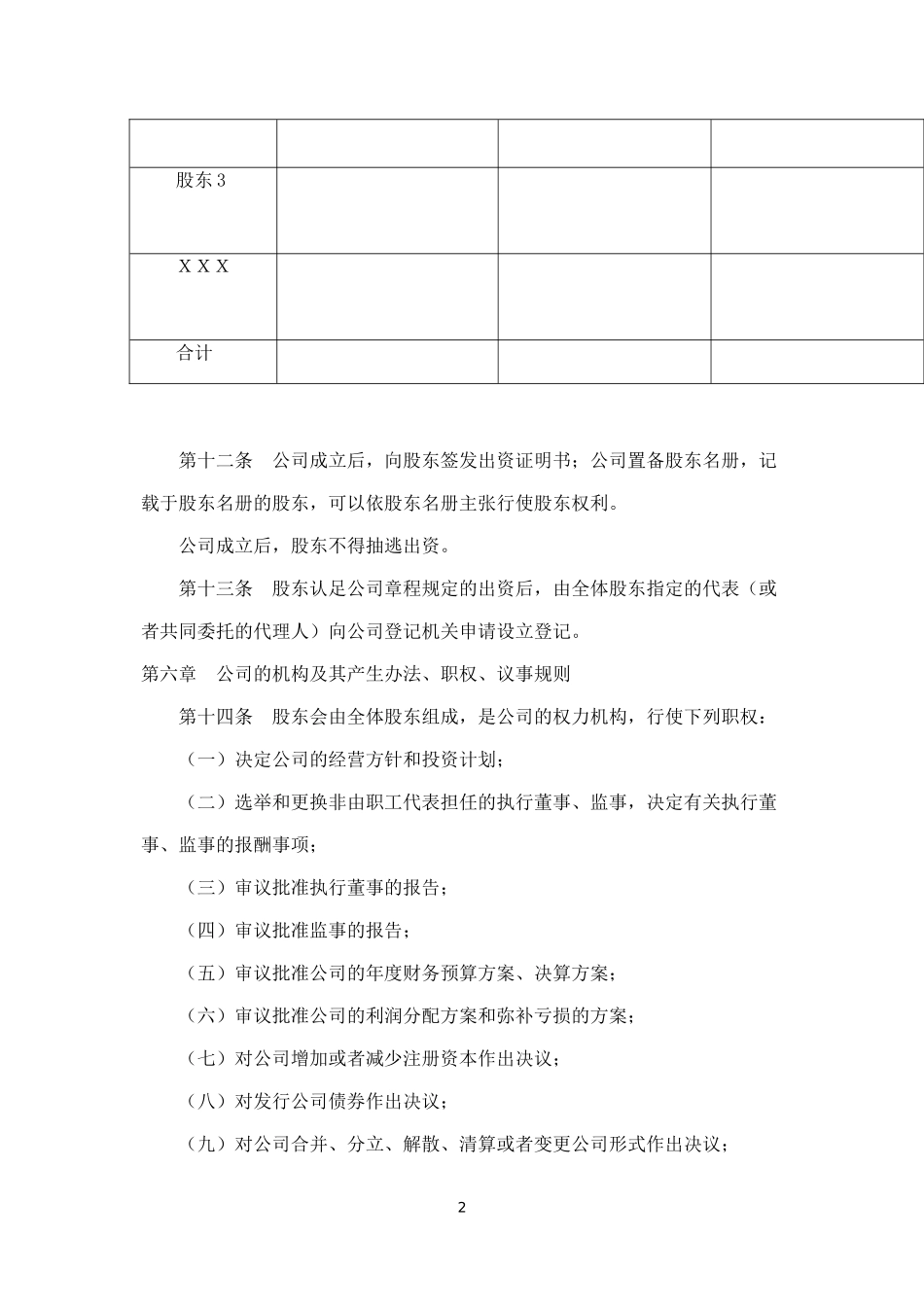 有限责任公司公司章程工商局范本.docx_第3页