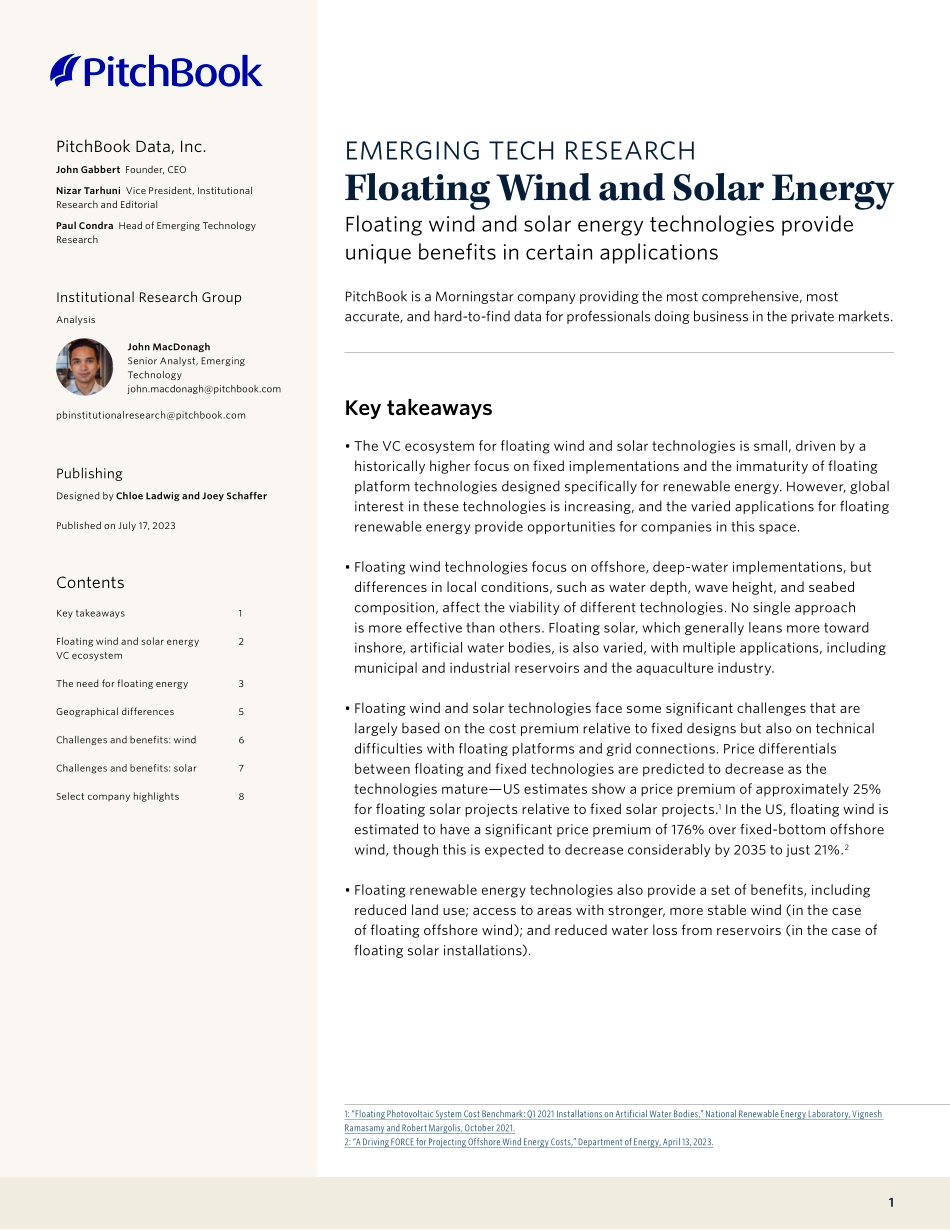 PitchBook分析师注：浮动风能和太阳能（英）-2023.7-10页_382kb.pdf_第1页