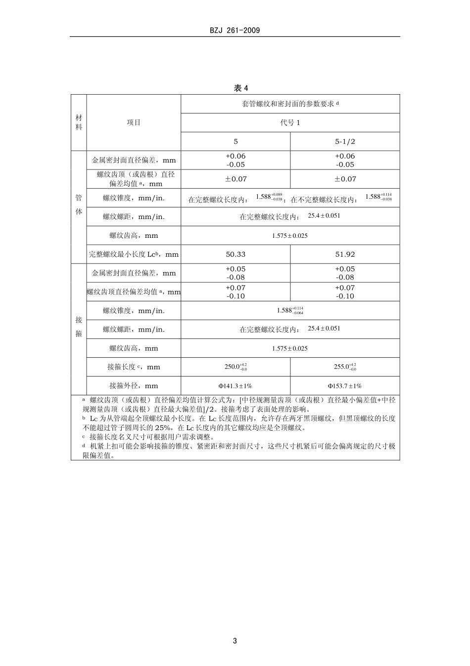 BZJ 261-2009 油套管用特殊密封螺纹.pdf_第3页