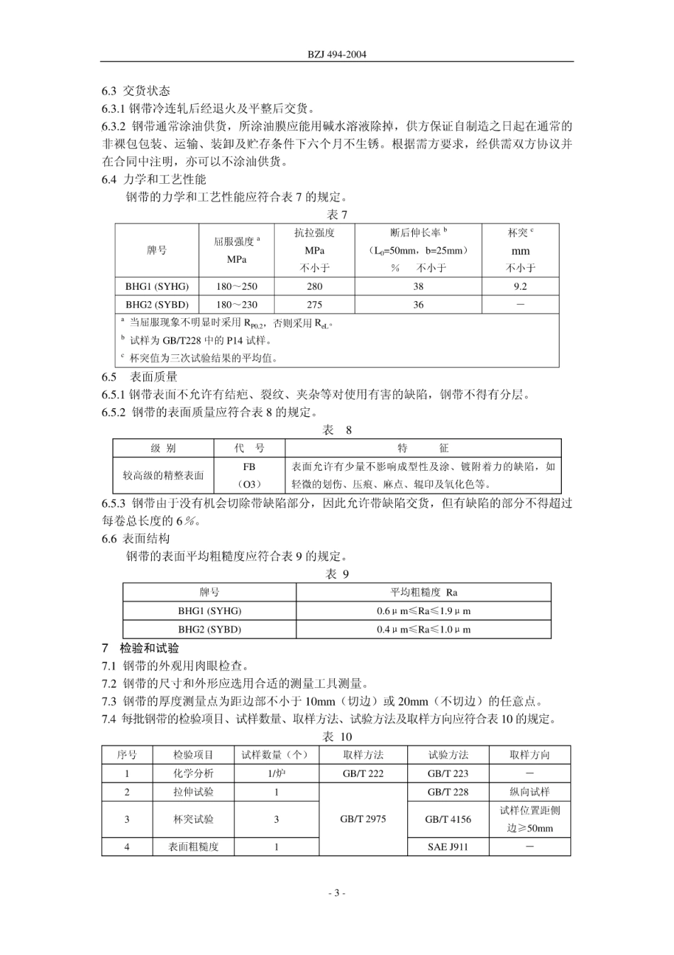 BZJ 494-2004 焊管用冷连轧钢带.pdf_第3页