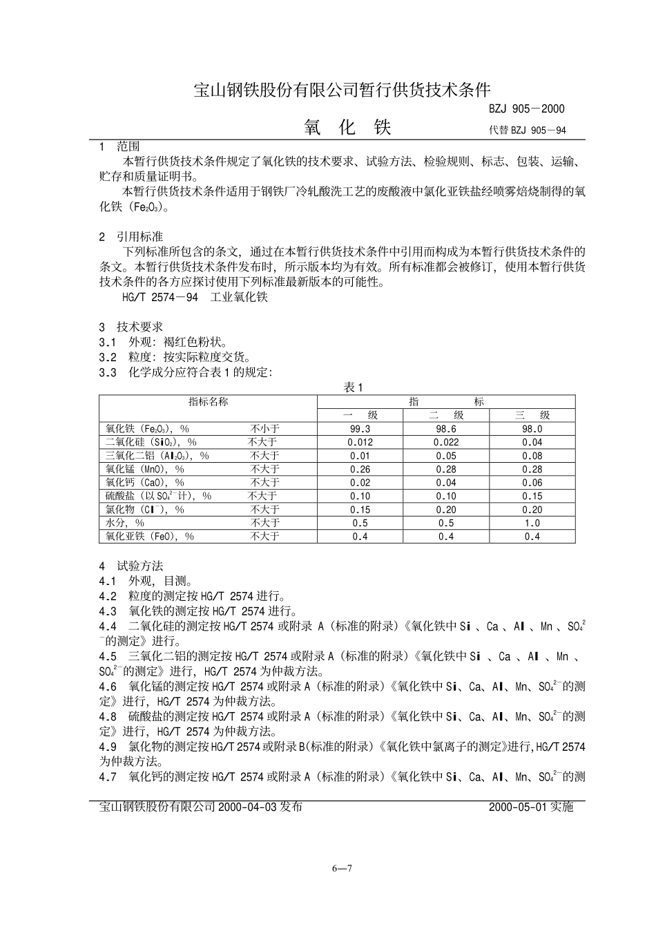 BZJ 905-2000 氧化铁.pdf_第1页