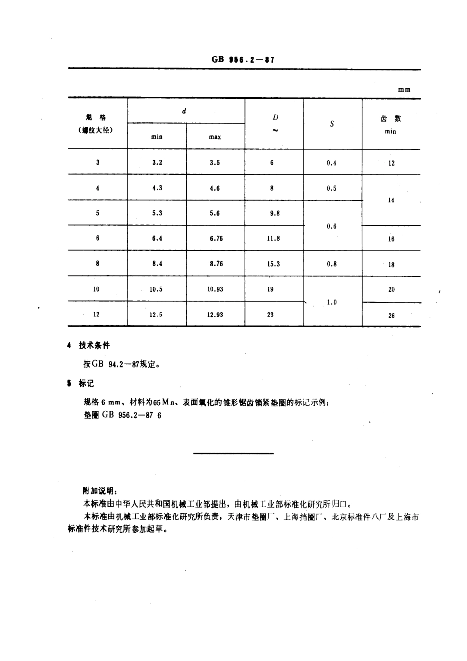 GB 956.2-87 锥形锯齿锁紧垫圈.pdf_第2页