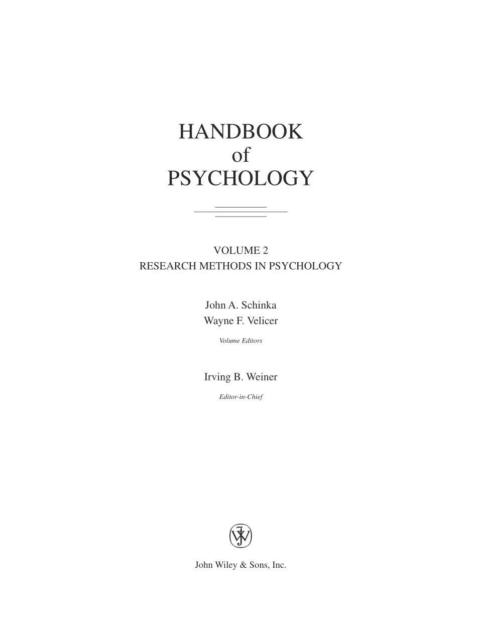 Wiley (2003) Handbook Of Psychology - Vol 02 - Research Methods in Psychology.pdf_第2页