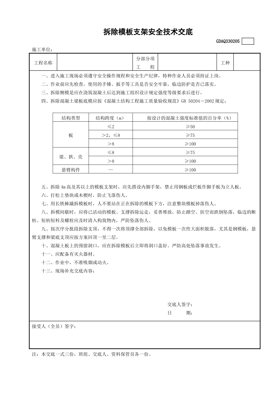 5拆除模板支架安全技术交底GDAQ330205.doc_第1页