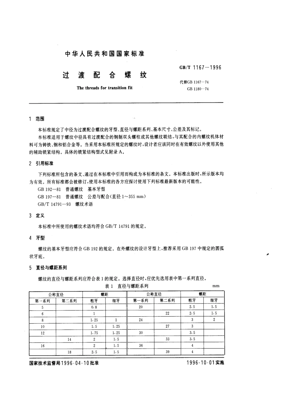 GB T 1167-1996 过渡配合螺纹.pdf_第2页