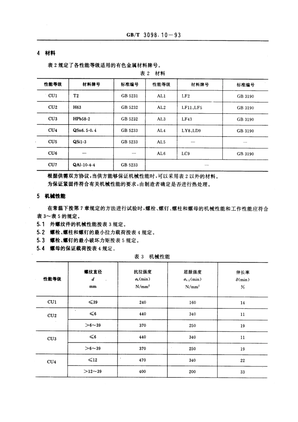 GB T 3098.10-93 紧固件机械性能有色金属制造的螺栓、螺钉、螺柱和螺母.pdf_第2页