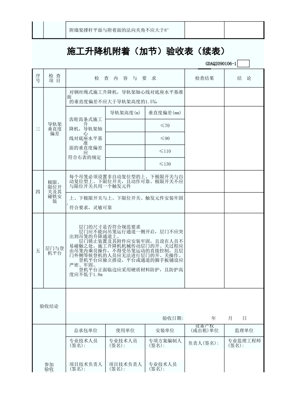 施工升降机附着（加节）验收表GDAQ2090106.xls_第2页