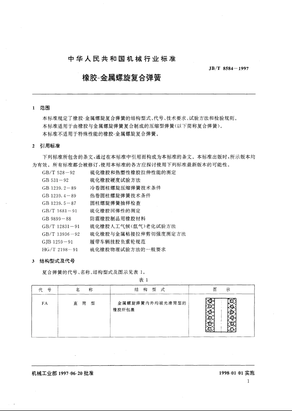 JB T 8584-1997 橡胶-金属螺旋复合弹簧.pdf_第3页