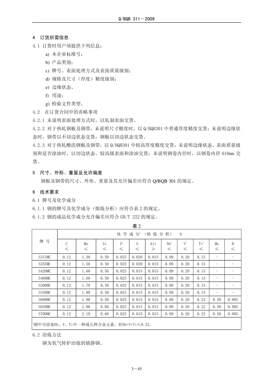 Q BQB 311-2009 冷成形用高屈服强度热连轧钢板及钢带.pdf_第2页