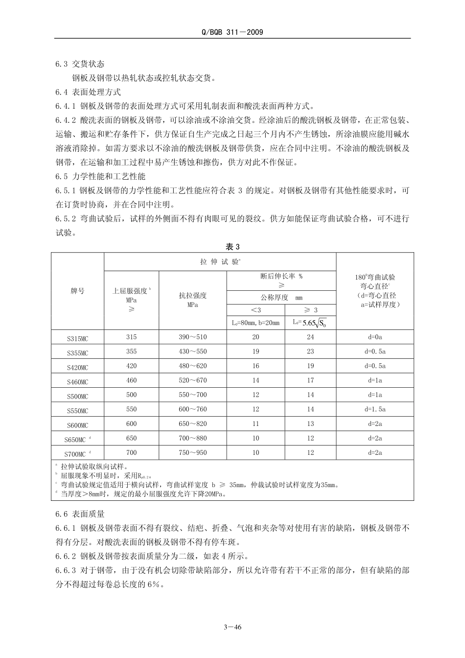 Q BQB 311-2009 冷成形用高屈服强度热连轧钢板及钢带.pdf_第3页