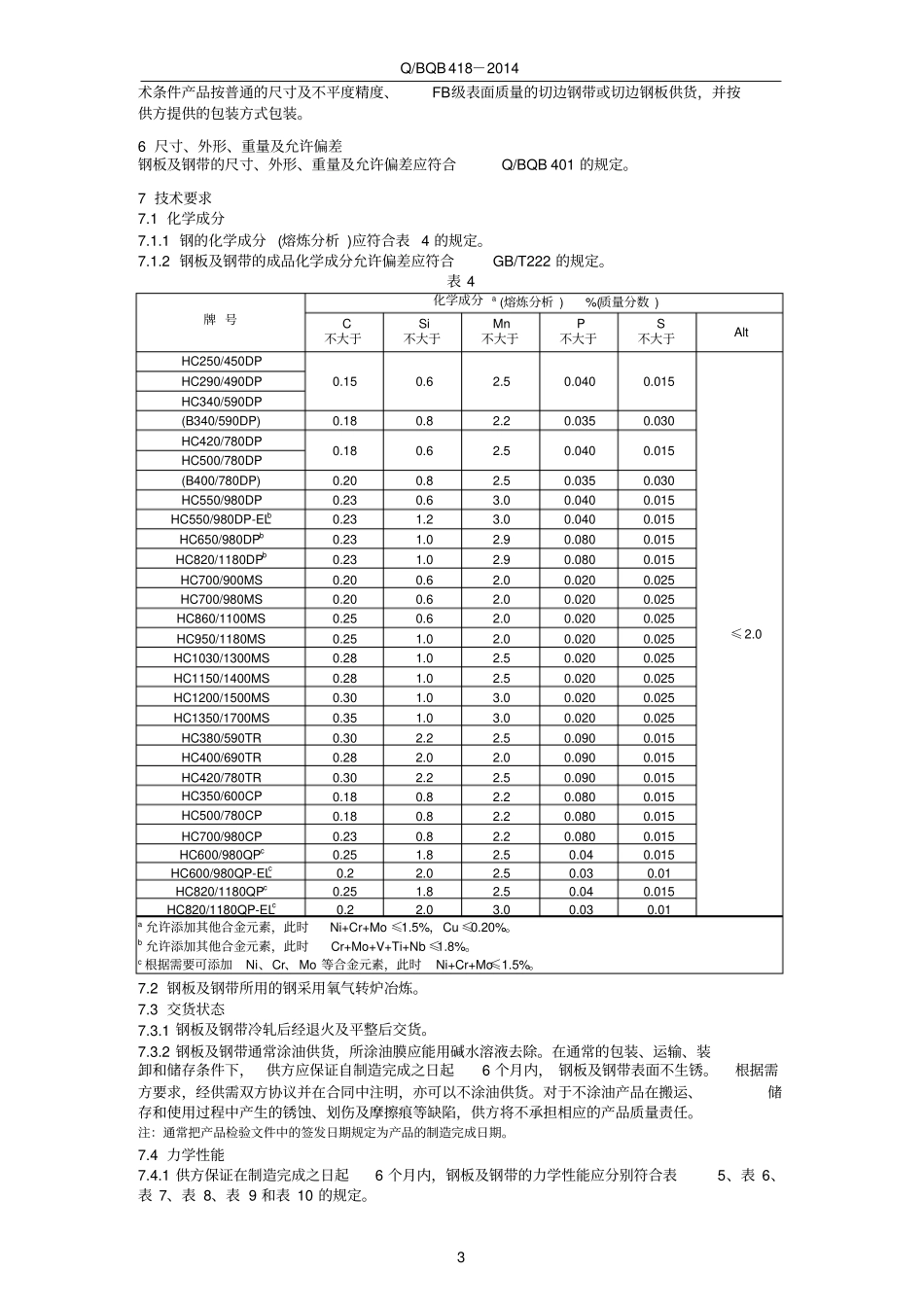 Q BQB 418-2014 冷轧先进高强钢钢板及钢带.pdf_第3页