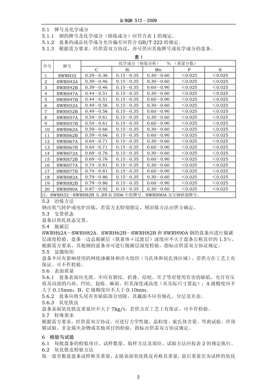 Q BQB 512-2009 高碳钢盘条.pdf_第2页