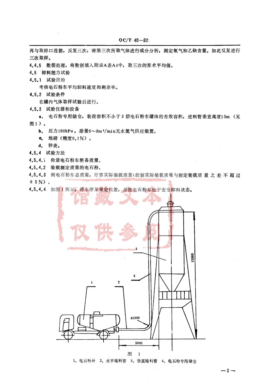 QC T 40-92 气卸散装电石粉车性能试验方法.pdf_第3页