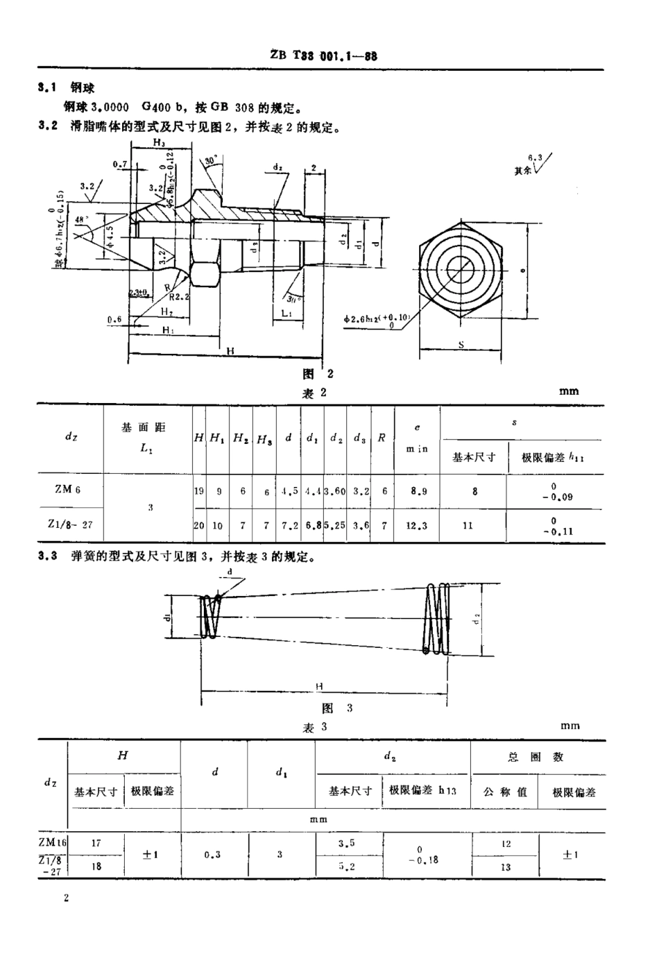 QC T 407-1999 直通式滑脂嘴（ZB T33 001.1-88）.pdf_第2页