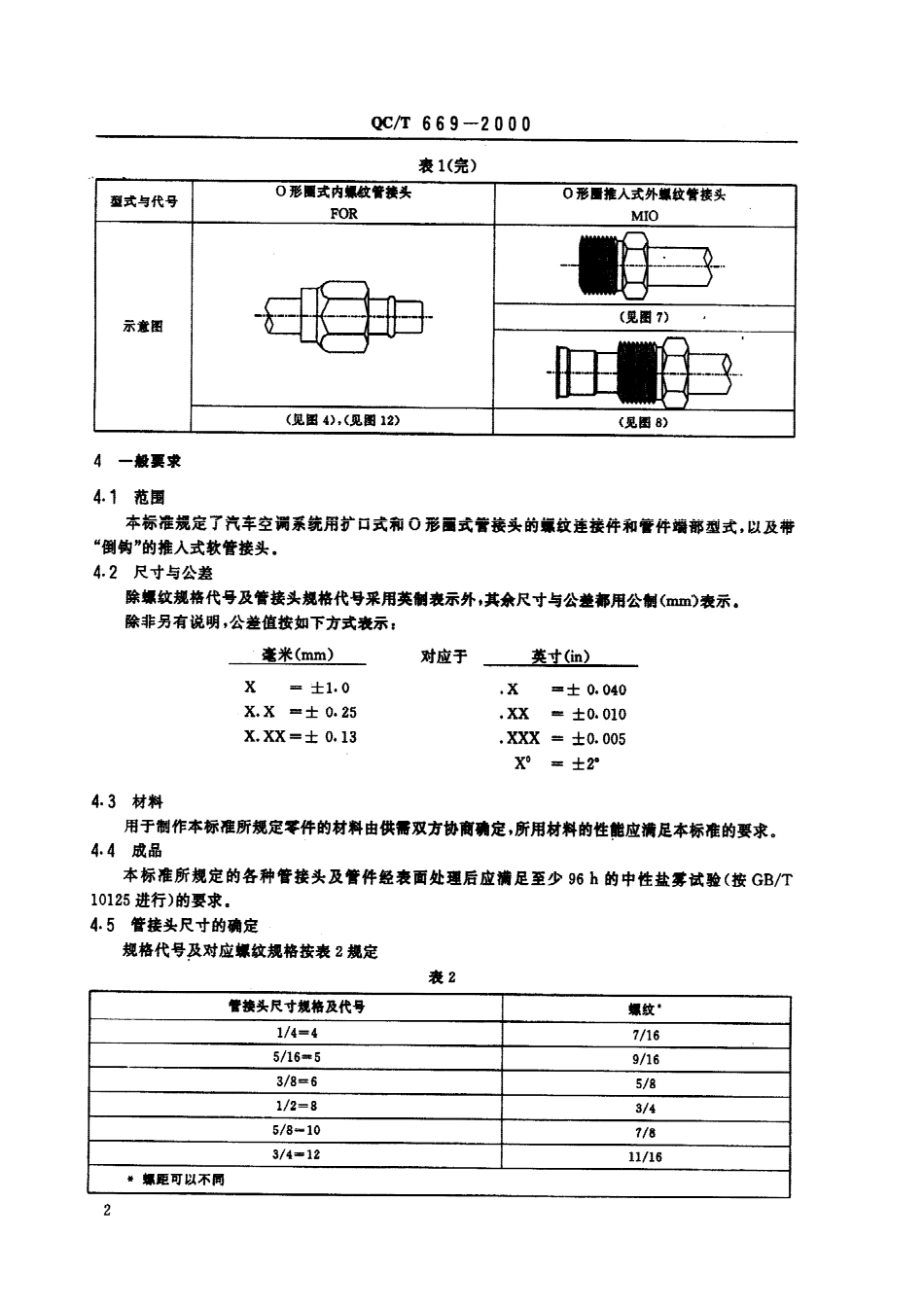 QC T 669-2000 汽车空调(HFC-134a)用管接头和管件.pdf_第3页