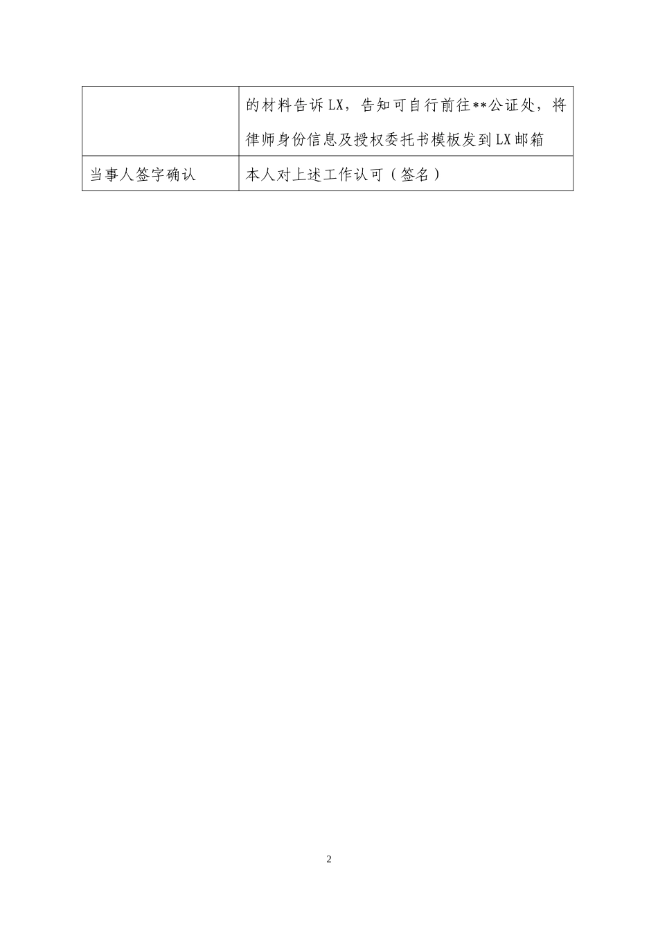 【法律学堂】文本2：律师提供法律服务工作记录表-ldfjxs004.docx_第2页