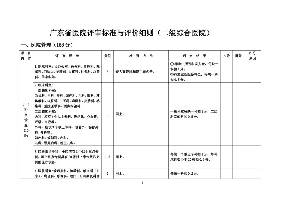 广东省医院评审标准与评价细则(二级综合医院).doc_第2页