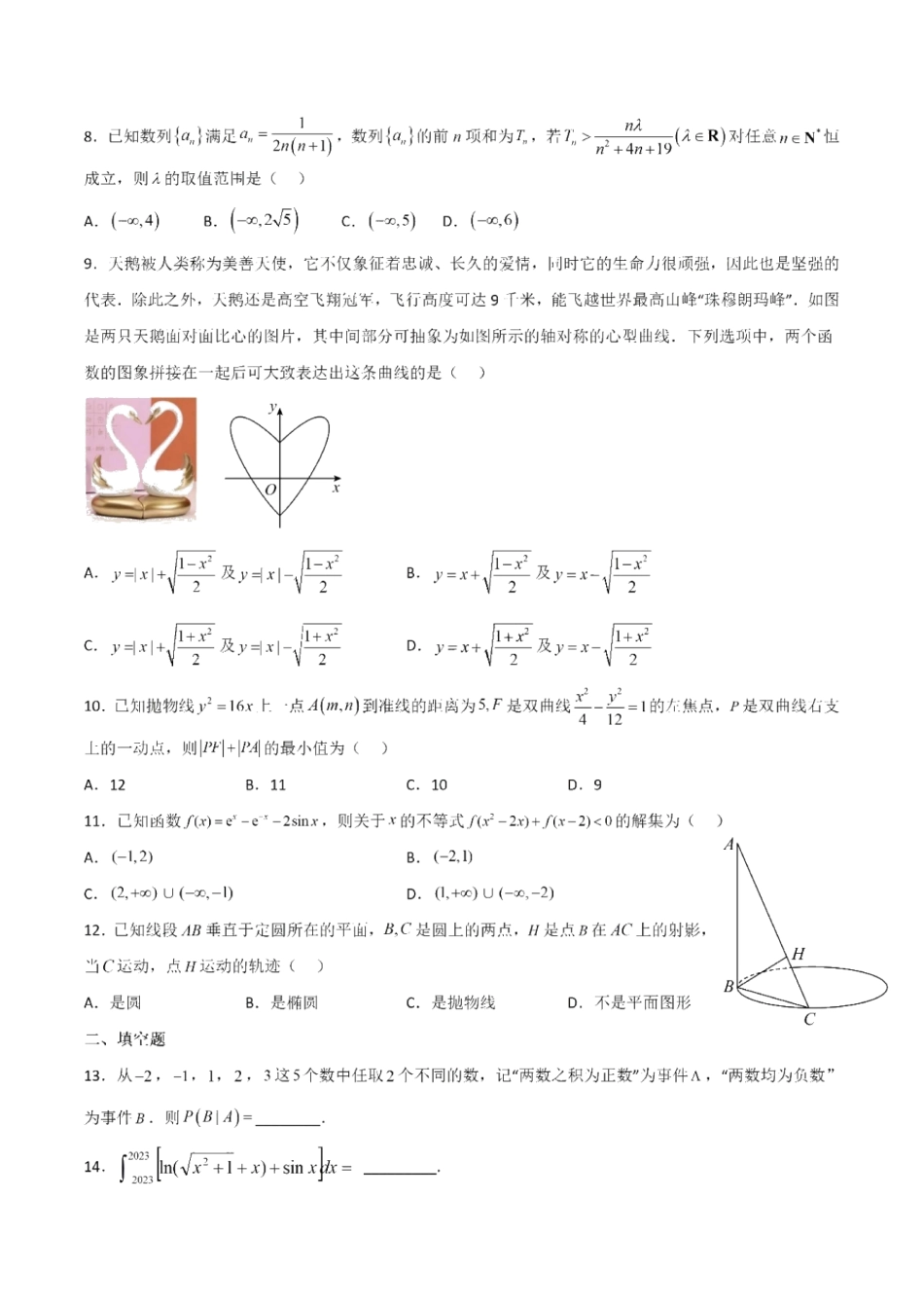 宁夏银川一中、昆明一中2023届高三联合二模考试 理科数学试题.pdf_第2页