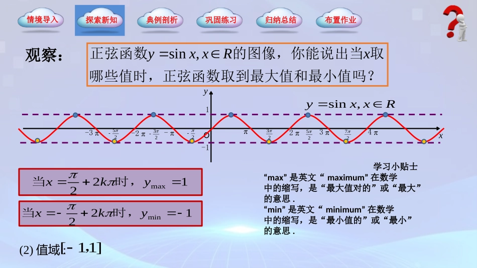 4.6.2 正弦函数的性质（同步课件）-【中职专用】2023-2024学年高一数学同步精品课堂（高教版2021·基础模块上册）.pptx_第3页