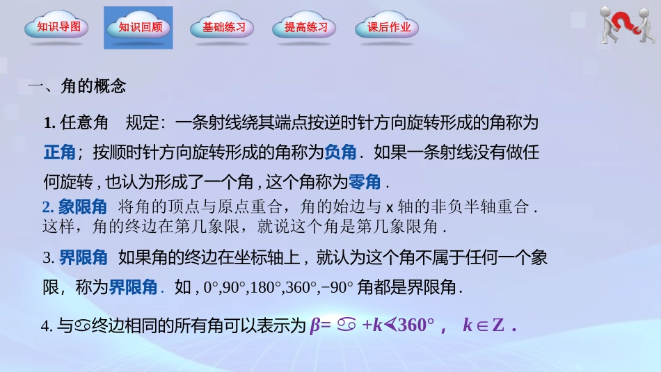 第4章 三角函数（单元小结）-【中职专用】2023-2024学年高一数学同步精品课堂（高教版2021·基础模块上册）.pptx_第3页