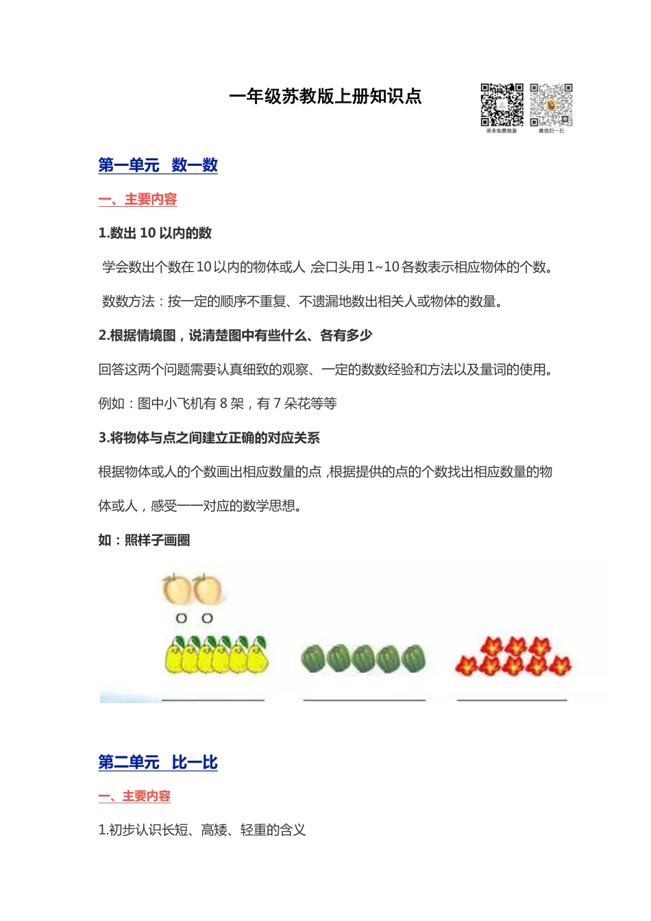 【苏教版】数学1年级上册知识点(1).pdf_第1页