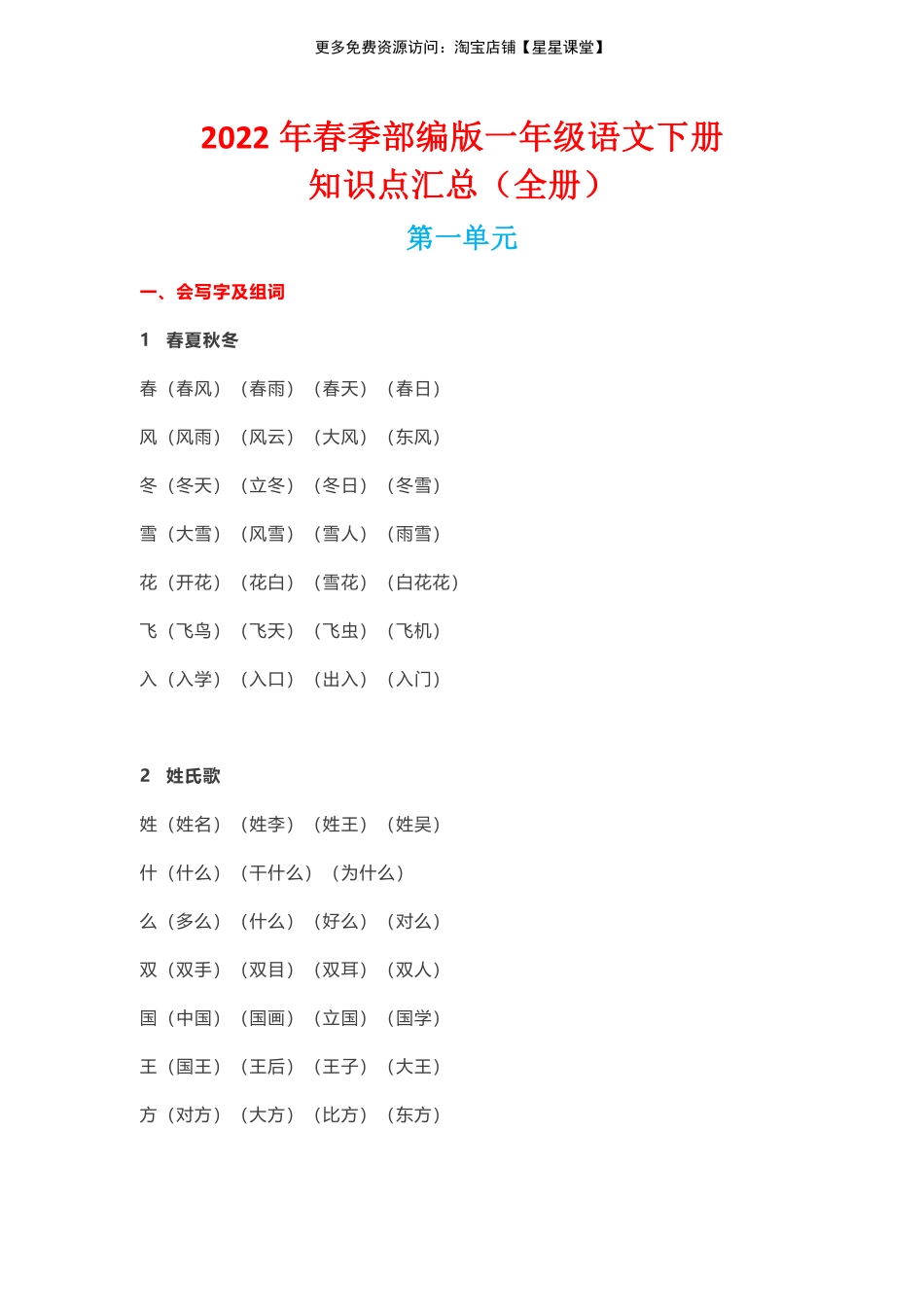 部编版语文一年级下册知识点汇总(1).pdf_第1页