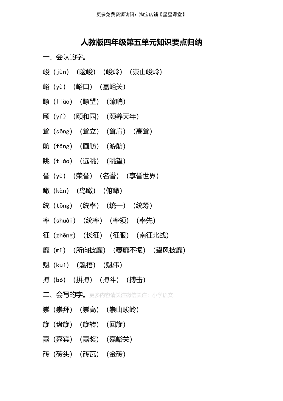 人教版四年级上册第五单元知识要点归纳(1).pdf_第1页